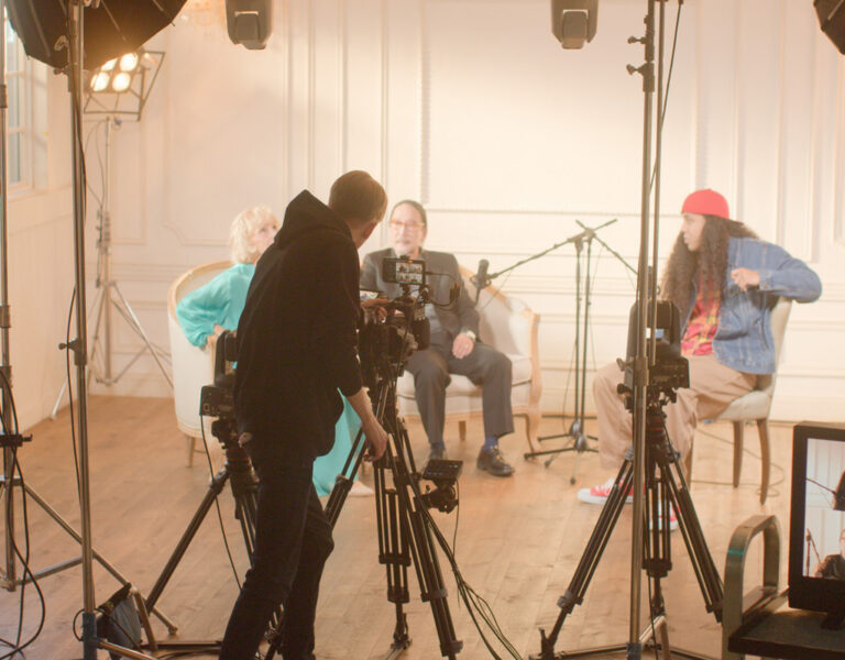 Film crew on set