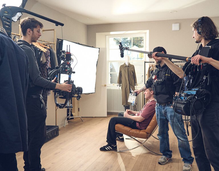 Film crew on set